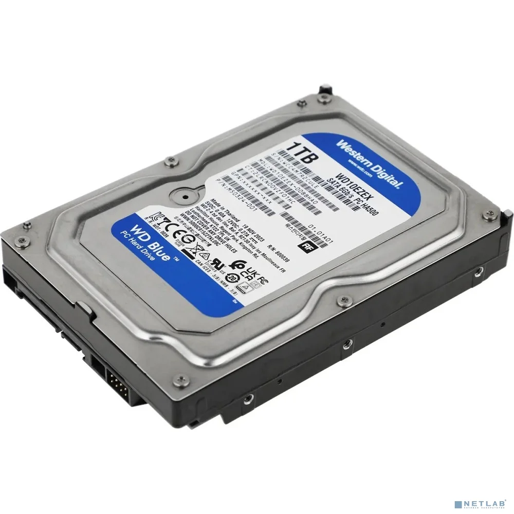 Жесткий диск Western Digital Blue HDD 3.5" SATA 1TB, 7200 rpm, 64MB buffer, WD10EZEX, 1 year