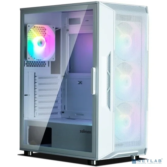 корпус ZALMAN I3 NEO WHITE, ATX, WHITE, FRONT MESH, WINDOW, 2x3.5", 3x2.5", 1xUSB2.0, 2xUSB3.0, FRONT 3x120mm RGB, REAR 1x120mm RGB