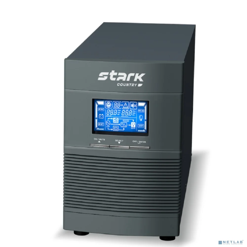 ИБП STARK SC 3000 ONLINE ONE {3000ВА/3000Вт, Online, на пол, 110-300В, 3хЕВРО, Smart-slot, USB, RS232, EPO, БЕЗ АКБ - внешние батареи 8 шт 4,5-240Ач}