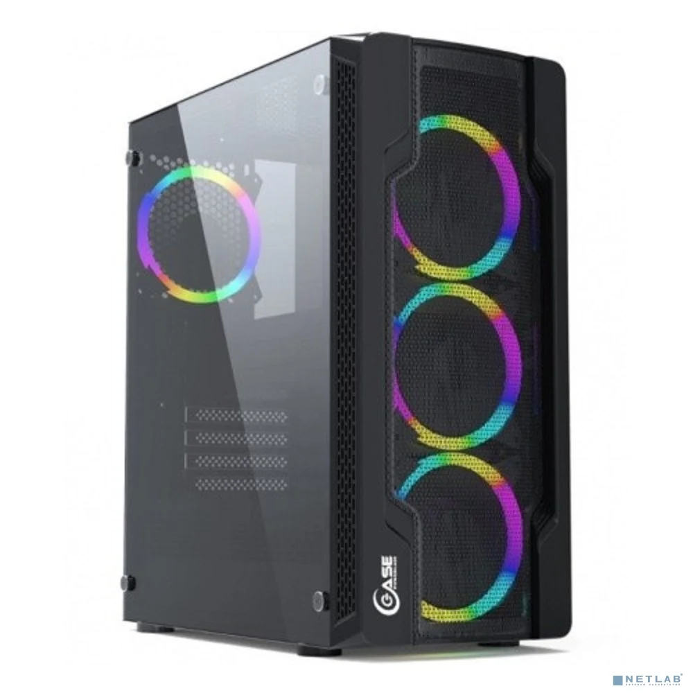 Powercase CMIXB-L4 Корпус Mistral X4 Mesh LED, Tempered Glass, 4x 120mm fan, чёрный, ATX  (CMIXB-L4) 2
