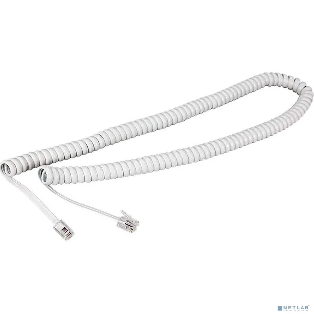 Rexant (18-2071) Шнур для телефонной трубки, витой RJ-10 (4P-4C), 7м, белый
