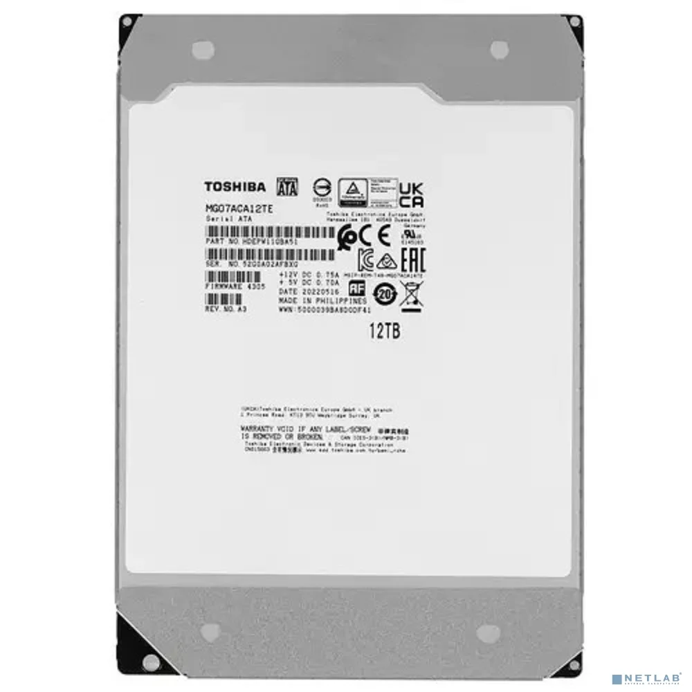 12TB Toshiba (MG07ACA12TE) {SATA-III, 7200RPM, 256MB buffer, 3.5 "}
