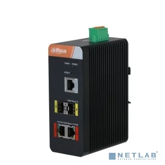 DAHUA DH-IS4204-2GT-120 4-портовый гигабитный управляемый коммутатор с PoE, промышленное исполнение, 2xRJ45 1Gb, 2xSFP 1Gb, суммарно 120Вт, коммутация 14 Гбит/с, MAC-таблица 8К
