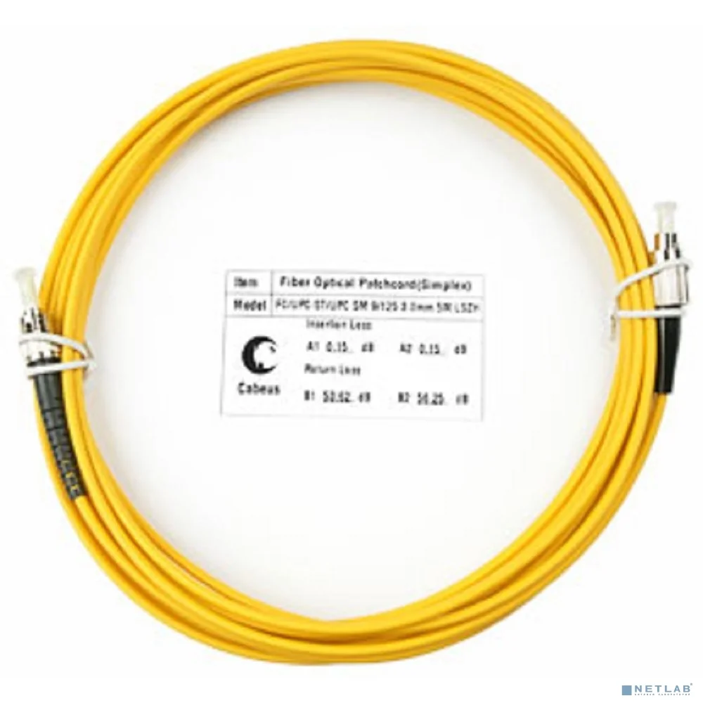 Cabeus FOP(s)-9-FC-ST-10m Шнур оптический simplex FC-ST 9/125 sm 10м LSZH