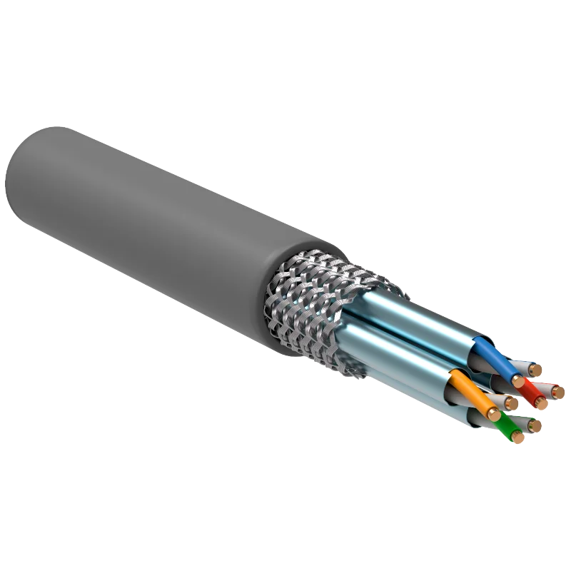 LAN-кабель ITK Кабель связи витая пара S/FTP, кат.6A 4х2х23AWG solid, ПВХ, 305м, серый