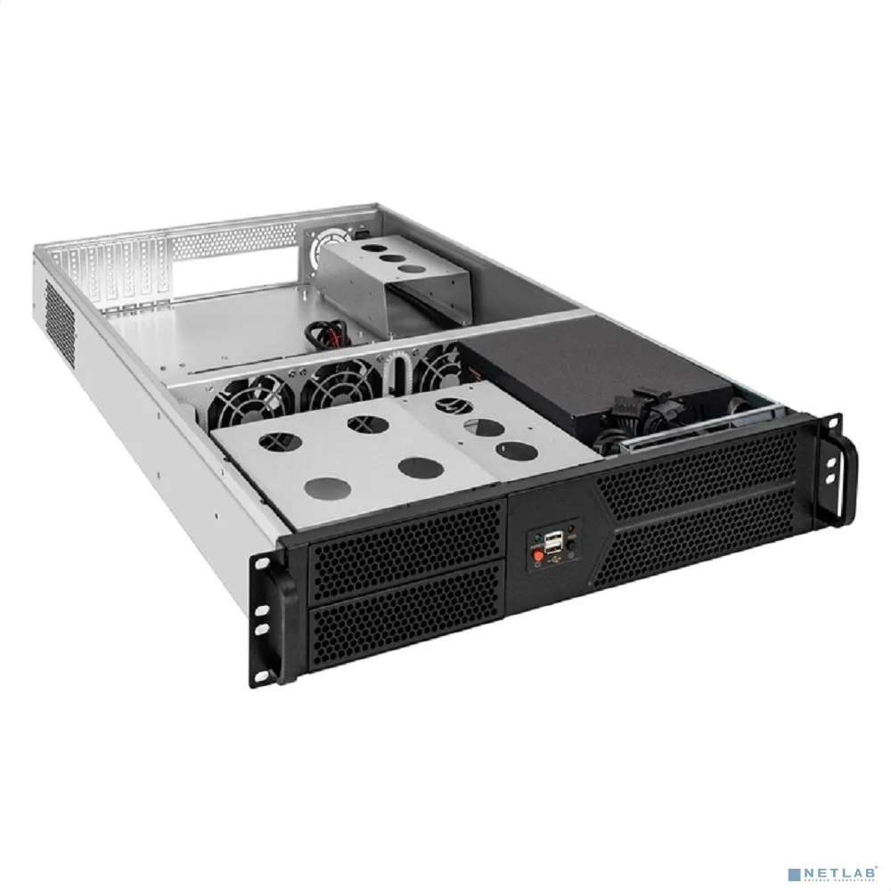 Exegate EX298467RUS Серверный корпус ExeGate Pro 2U650-05 <RM 19", высота 2U, глубина 650, БП 1100ADS, 2*USB>
