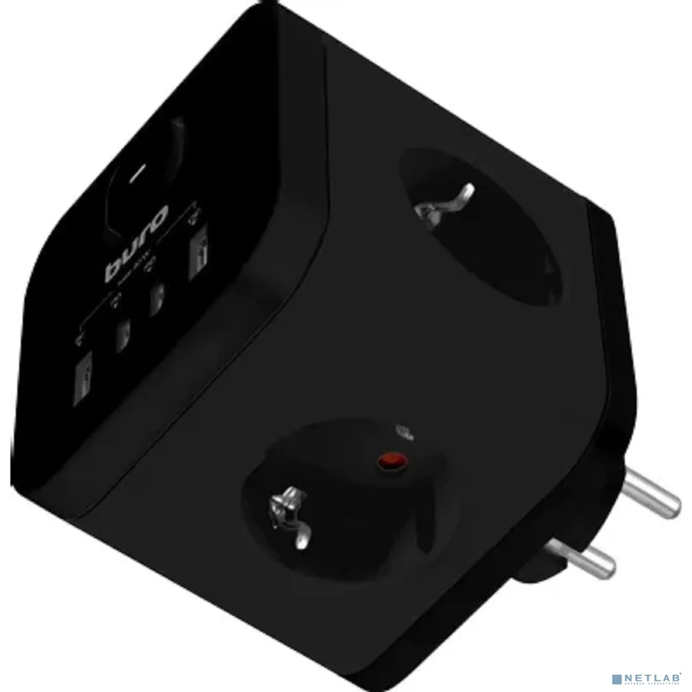 BURO BU-PW3UC-Plus-B (3 розетки) черный (коробка) {2090230}