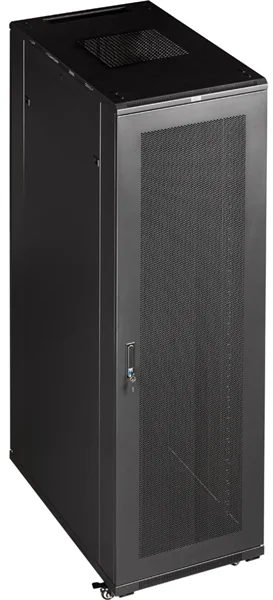 Шкаф Шкаф 19" Business, 47U 800x800, черный, передняя дв. перфорир., задняя дв. распашная перфорир.