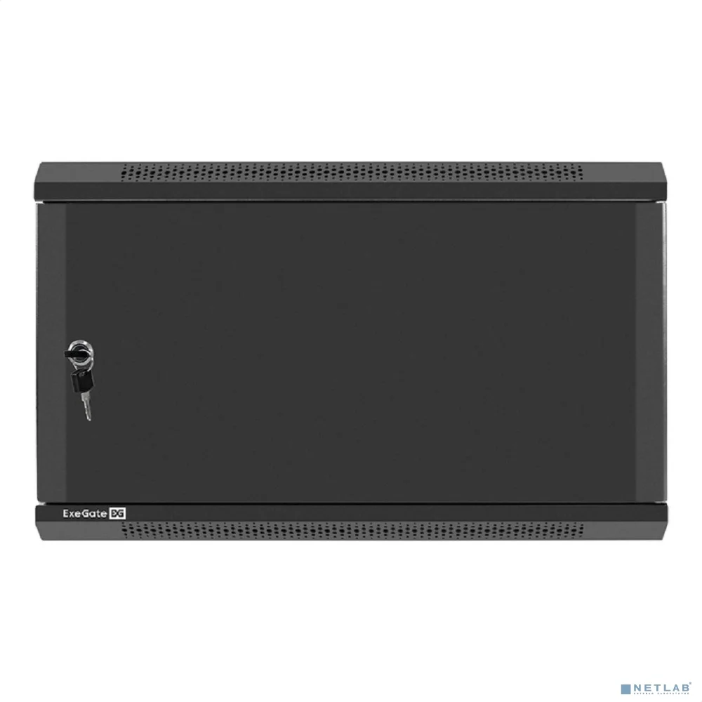 Exegate EX298618RUS Шкаф телекоммуникационный 19" настенный 6U ExeGate EC-WM-6U.600.M.BLACK (19”, 6U, 600x600x370mm (ШхГхВ), передняя дверь металл, съемные боковые панели, пыле- и влагозащита IP23, че