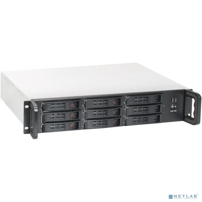 Exegate EX292584RUS Серверный корпус ExeGate Pro 2U650-HS09 <RM 19", высота 2U, глубина 650, БП 2U-600ADS, 9xHotSwap, 2*USB>