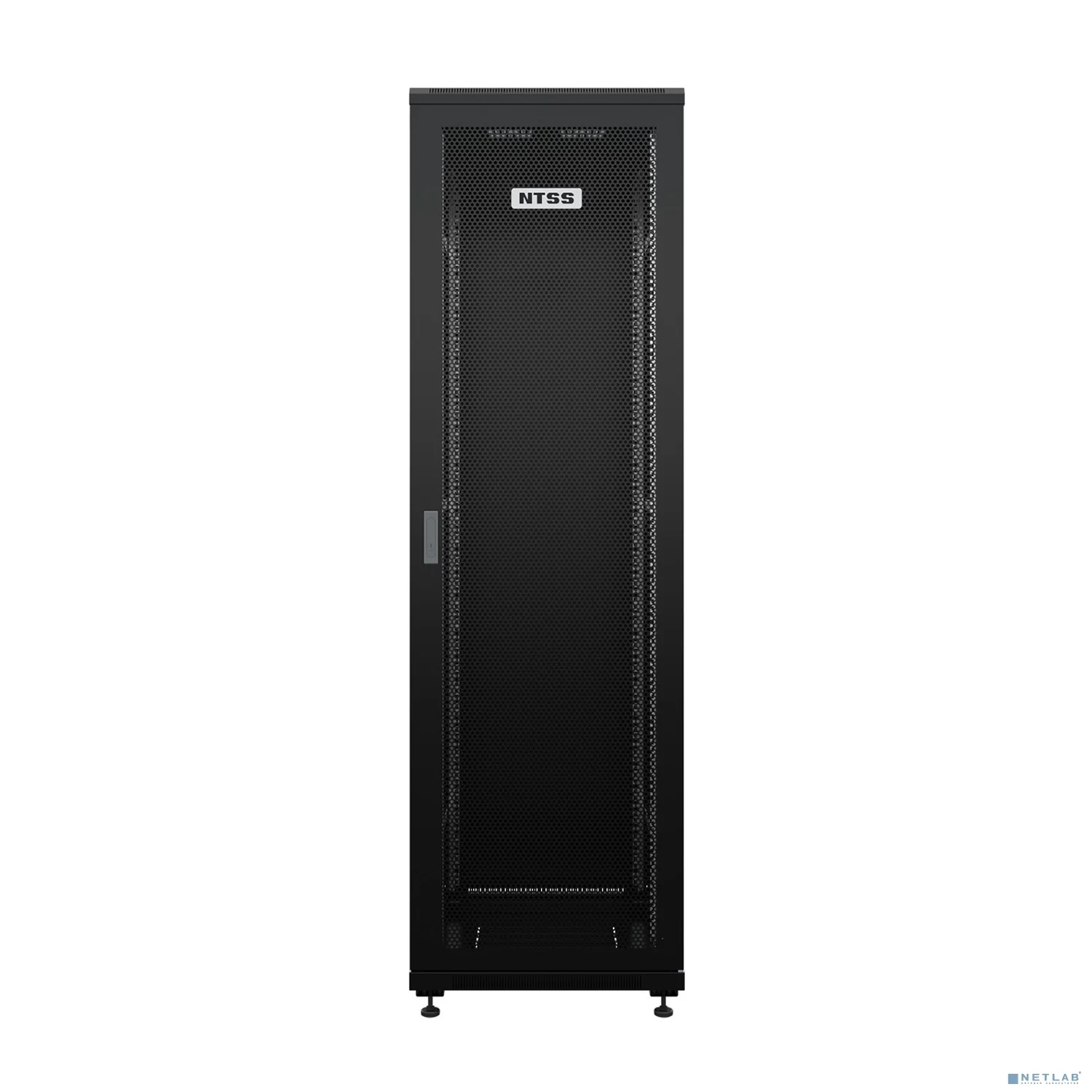 NTSS Шкаф напольный универсальный серверный NTSS R 42U 600х800мм, 4 профиля 19, двери перфорированная и сплошная металл, боковые стенки съемные, регулируемые опоры, разобранный, черный RAL 9005 NTSS-R