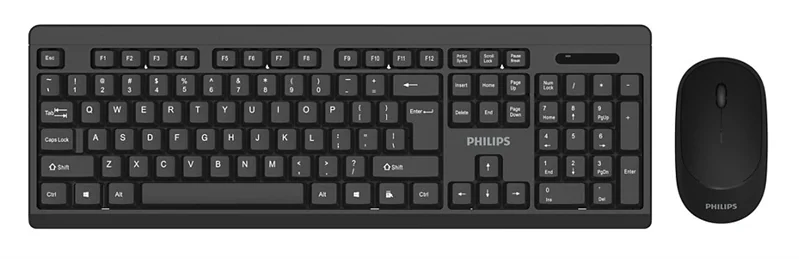 Аксессуары Philips Беспроводной Комплект  SPT6324, 2.4 GHz 104 клав/3 кнопки, 1600dpi, русская заводская раскладка, чёрный