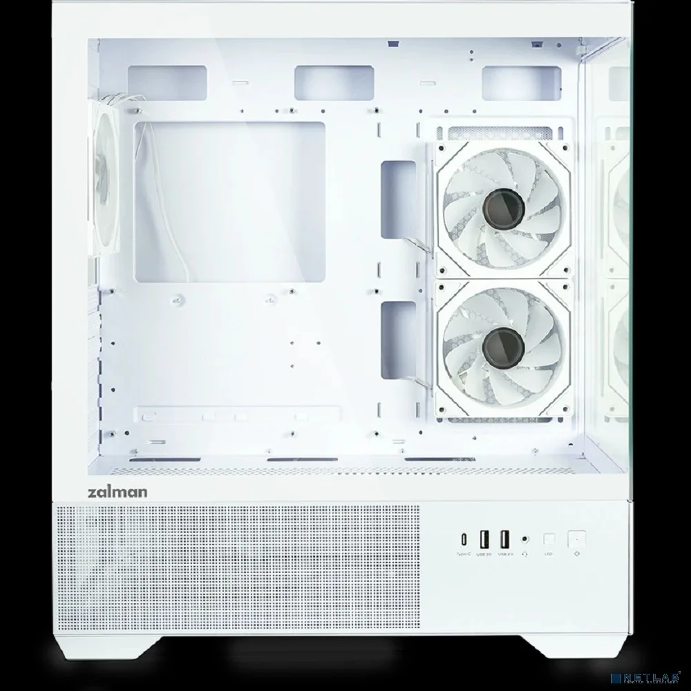корпус ZALMAN CHRONIX, ATX, WHITE, WINDOW, 1xCombo (3.5’’ or 2.5’’), 1x3.5’’HDD, 2x2.5’’SSD, 1xUSB2.0, 1xUSB3.0, 1xUSB Type-C, SIDE 2x120mm ARGB, REAR 1x120mm ARGB