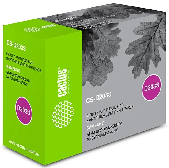 Тонер Картридж Cactus CS-D203S черный для Samsung SL-M3820D/M3820ND/M4020ND/M4020NX (3000стр.)
