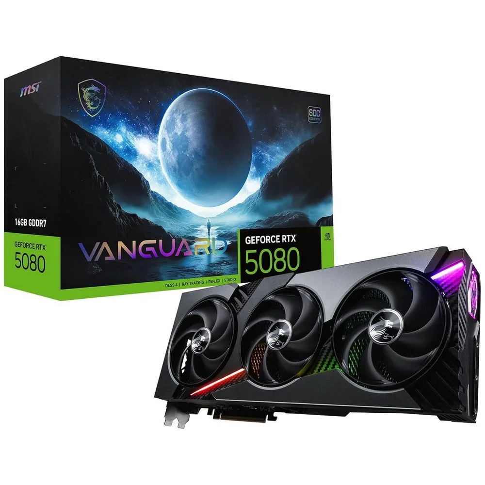 Видеокарта MSI RTX 5080 16G VANGUARD SOC//RTX 5080, HDMI, DP*3, 16G , D7