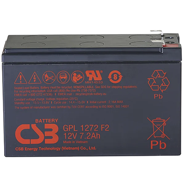 АКБ CSB Аккумуляторная батарея для ИБП (10-12 лет) (12V/7.2Ah)