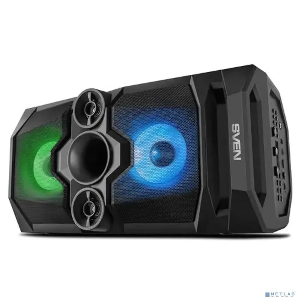Повреждение упаковки Портативная акустика 2.0 Sven PS-650 SV-018450 черная, 50Вт, FM-тюнер, USB, microSD, Bluetooth, LED-дисплей, 2х4000мА*ч