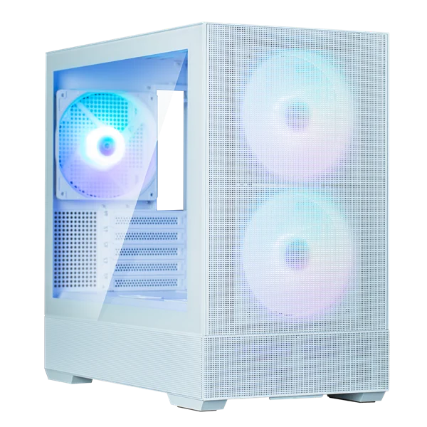 корпус ZALMAN P30 AIR, MATX, WHITE, WINDOW, 2xCombo (3.5'' or 2.5''), 3x2.5", 1xUSB TYPE-C, 1xUSB3.0, FRONT 2x140mm ARGB, REAR 1x140mm ARGB