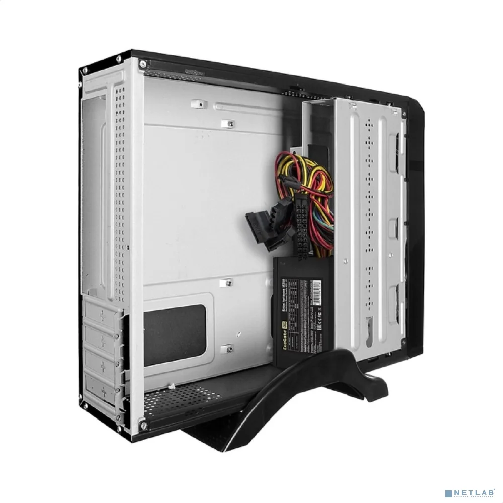 Exegate EX268694RUS Корпус MiniITX Exegate MI-208 Black, miniITX/mATX, <M350, 80mm>, 2*USB, Audio