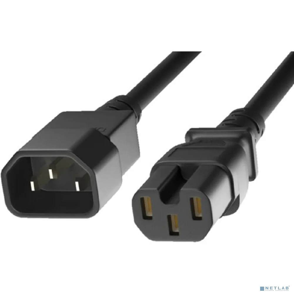 KS-is Кабель питания KS-857B-1.5 IEC-C14 - IEC-C15 1.5м черный