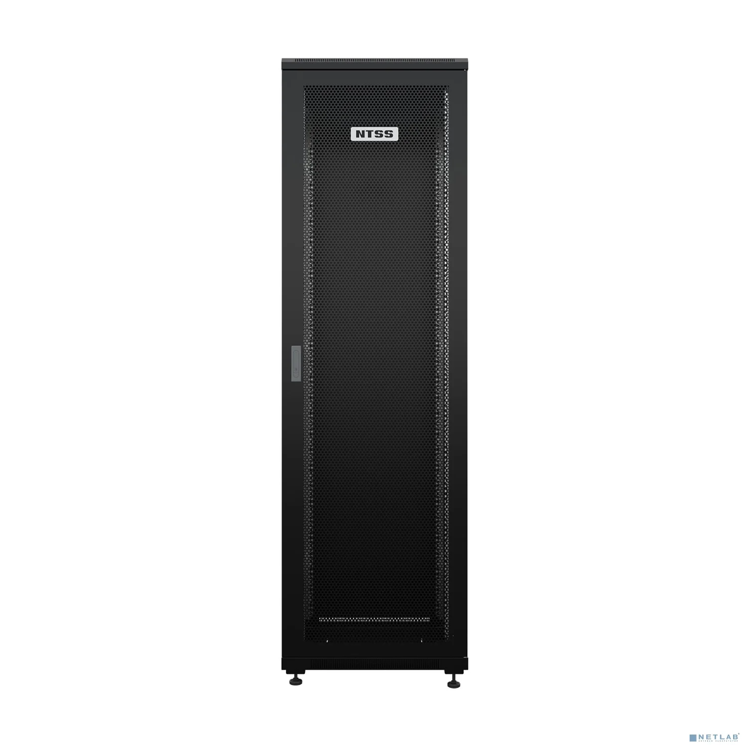 NTSS Шкаф напольный универсальный серверный NTSS R 18U 600х600мм, 4 профиля 19, двери перфорированная и сплошная металл, боковые стенки съемные, регулируемые опоры, разобранный, черный RAL 9005 NTSS-R