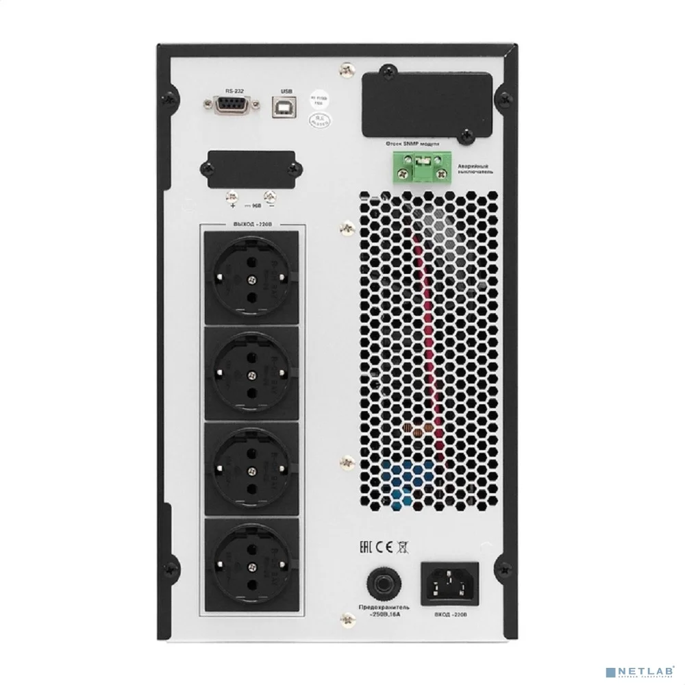 Exegate EX297170RUS ИБП On-line ExeGate PowerExpert TL-2000.72V.LCD.AVR.3SH.USB.RS232.SNMP <2000VA/2000W, On-Line, PF=1, LCD, 3*Schuko, RS232, USB, SNMP-slot, встроенные батареи 12V 7.2Ah- 6шт, возмож