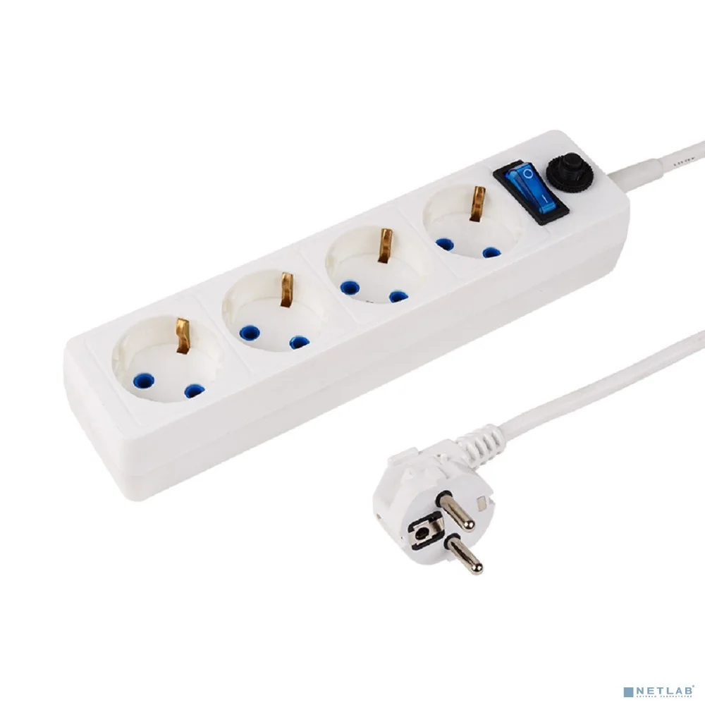 PROconnect (11-7228) Сетевой фильтр STANDARD 4 гнезда, 3м, 3х0,75мм?, с/з + автовыкл., белый