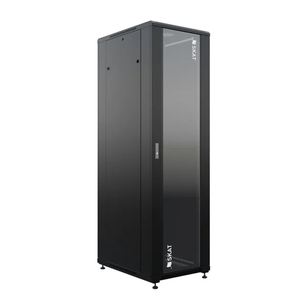 Телекоммуникационный шкаф (4405) Бастион SKAT TB-32R680GF-B Телекоммуникационный шкаф 32U/600x800мм/Пд-стекло/Зд-металл/RAL9005/79,7кг/1.5 л.г