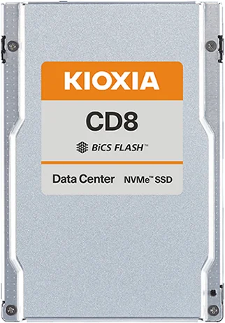 SSD накопитель KIOXIA Enterprise SSD 2,5"(SFF/U.2), CD8-R, 7680GB (7.68TB), NVMe 1.4/PCIe 4.0 1x4, R7100/W6000MB/s, IOPS(R4K) 1150K/200K, MTTF 2,5M, 1DWPD/5Y (Read Intensive), 3D-TLC, 15mm