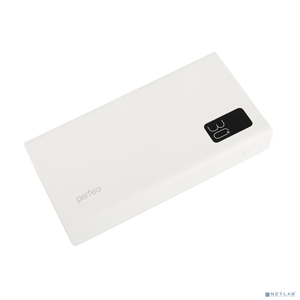 Perfeo Powerbank MOUNTAINS 30000 mAh/LED дисплей/PD + QC 3.0/Type-C/4 USB/Выход: 3A, max 22.5W/White (PF_D0162)