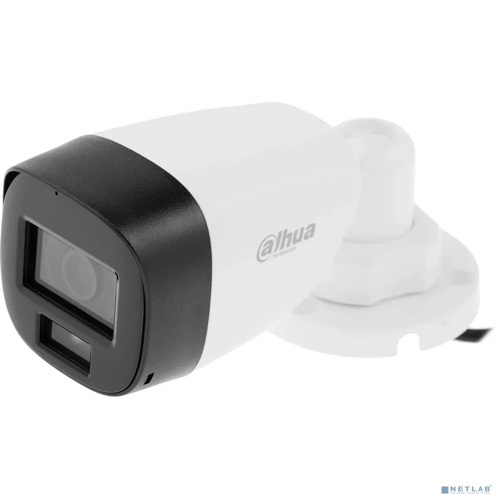DAHUA DH-HAC-HFW1200CLP-IL-A-0280B-S6 Уличная цилиндрическая HDCVI-видеокамера с интеллектуальной двойной подсветкой 2Мп, объектив 2.8мм, ИК 20м, LED 20м, IP67, корпус: металл, быстрый монтаж
