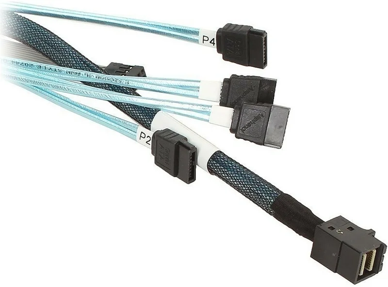 кабель Cable, SFF-8643 - 4*SATA (MiniSAS HD -to- 4*SATA), 1m (analog LSI00411, 2279800-R, L5-00221-00, MD-6705050-100)