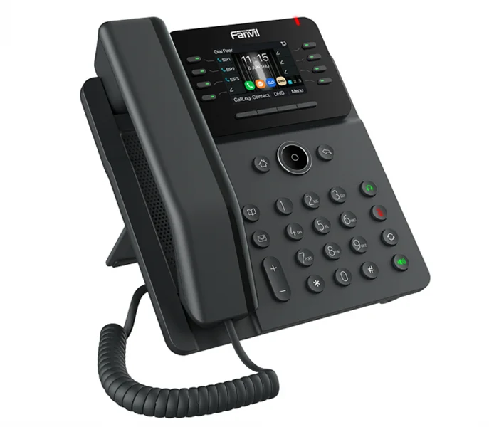 SIP-Телефон Fanvil V62G (Замена X303G), 12 SIP-акк., 2,8", 320x240 Цвет. экран, POE, БП в комп., 2x1 Gbps, Чёрный