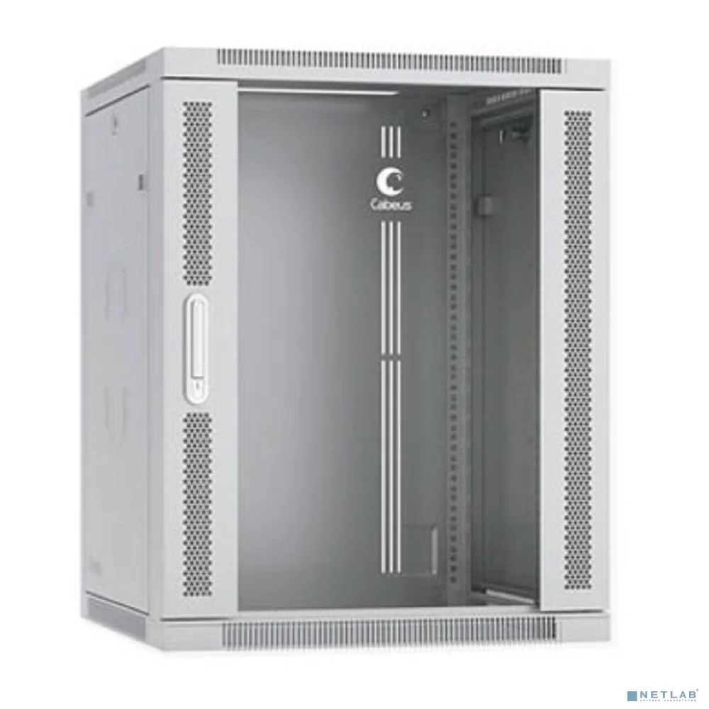 Cabeus SH-05F-15U60/60-R Шкаф телекоммуникационный настенный разобранный 19" 15U 600x600x769mm (ШхГхВ) дверь стекло, цвет серый (RAL 7035)