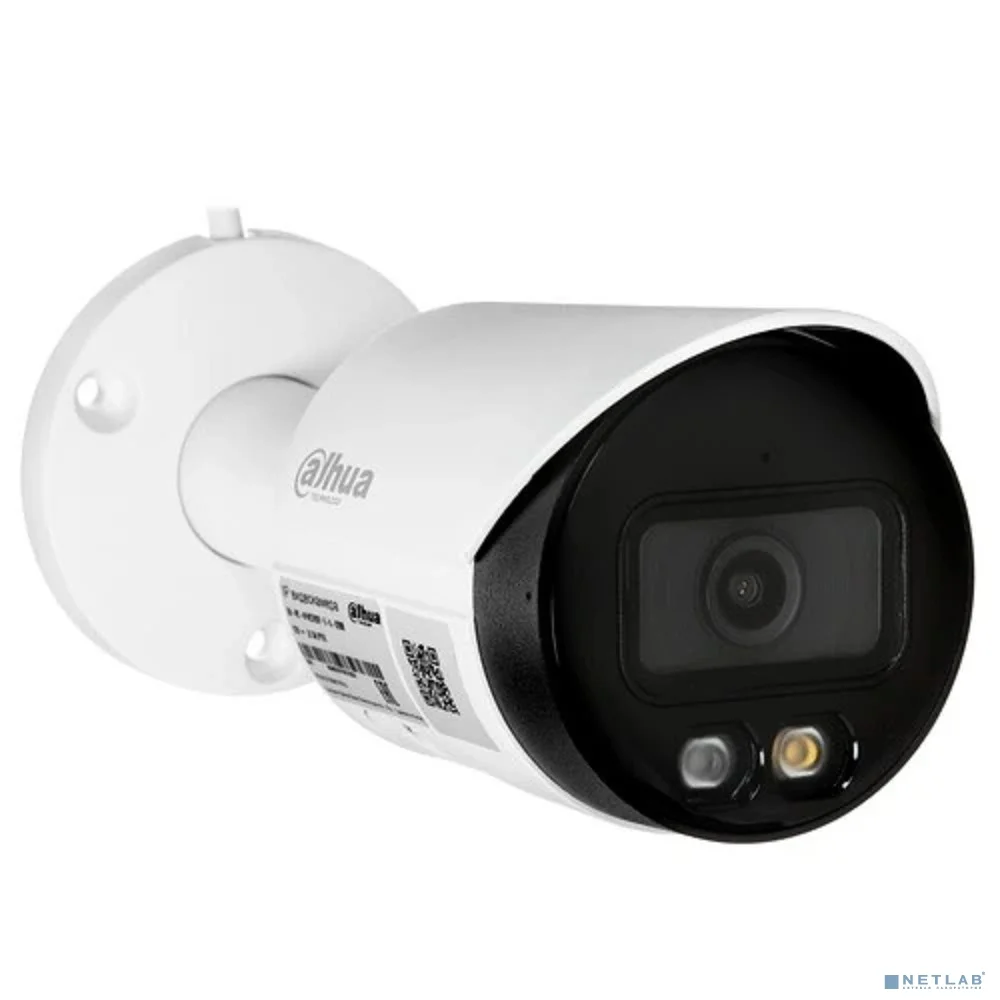 DAHUA DH-IPC-HFW2249SP-S-IL-0360B Уличная цилиндрическая IP-видеокамера SmartDualLight 2Мп, 1/2.8” CMOS, объектив 3.6мм, видеоаналитика, микрофон, ИК 30м, LED 30м, IP67, металл 2