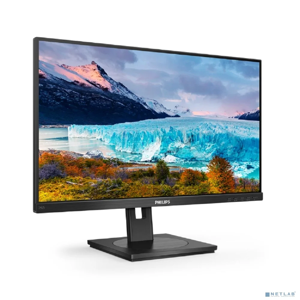 LCD PHILIPS 23.8" 242S1AE черный с поворотом экрана {IPS 1920x1080 75Hz 4ms 178/178 250cd D-Sub DVI HDMI1.4 DisplayPort1.2 Pivot MM}