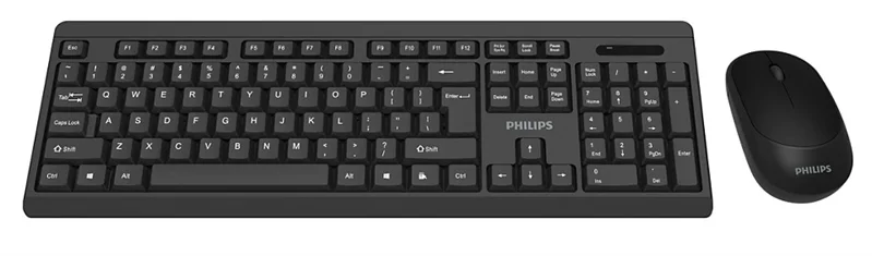 Аксессуары Philips Беспроводной Комплект  SPT6324, 2.4 GHz 104 клав/3 кнопки, 1600dpi, русская заводская раскладка, чёрный 2