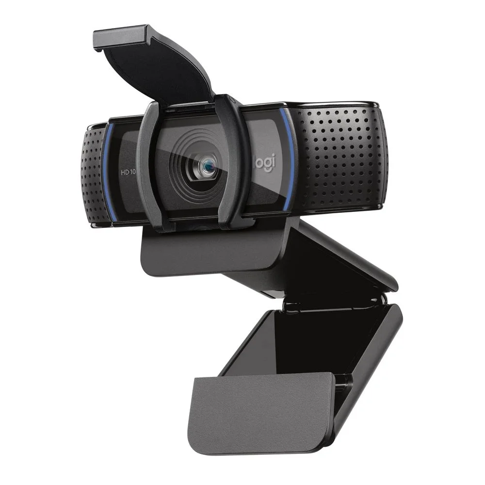 Веб-камера Logitech C920e черная, 3Mp, FHD 1080p@30fps, автофокус, угол обзора 78°, складная подставка, USB2.0, кабель 1.5м
