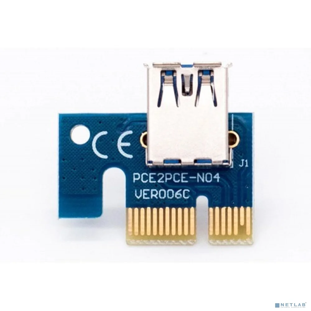 KS-is KS-346 Адаптер удлинитель райзер PCle 1x в 16х с питанием Molex
