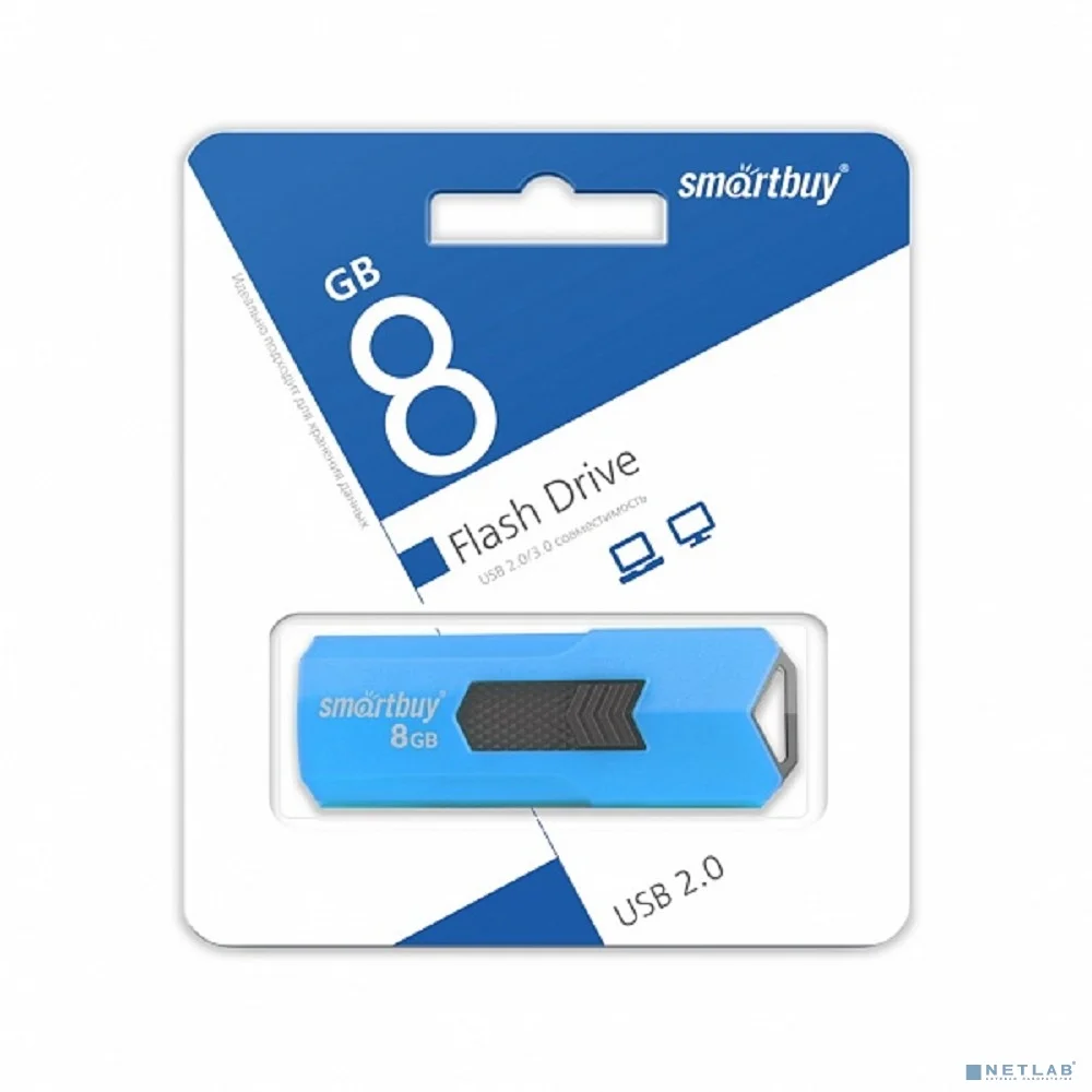 Smartbuy USB Drive 8GB STREAM Blue (SB8GBST-B) UFD 2.0 3