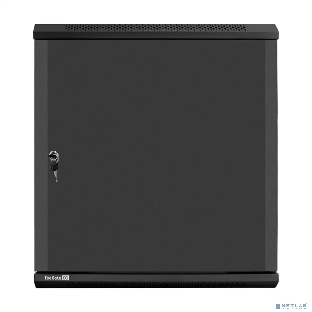 Exegate EX298622RUS Шкаф телекоммуникационный 19" настенный 12U ExeGate EC-WM-12U.600.M.BLACK (19”, 12U, 600x600x635mm (ШхГхВ), передняя дверь металл, съемные боковые панели, пыле- и влагозащита IP23,