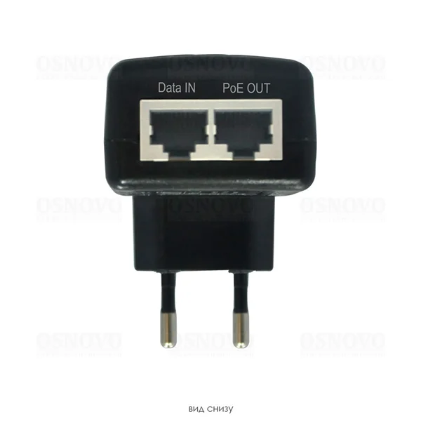 PoE-инжектор OSNOVO Midspan-1/151 PoE-инжектор Fast Ethernet на 1 порт. Соответствует стандартам PoE IEEE 802.3af. Автоматическое определение PoE устройств. Мощность PoE на порт - до 15.4W. Вх. 1 x RJ45(10/100 Bas 2