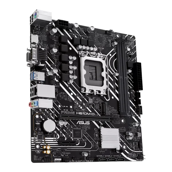 ASUS PRIME H610M-D (Socket 1700, mATX, 2xDDR5(96GB), VGA/HDMI 2.1, 1xPCIe 4.0x16/1xPCIe 3.0, 1xLAN, 4xSATA 6Gb/s, 1xM.2, 2xUSB 3.2, 4xUSB 2.0, 1xPS/2) 2