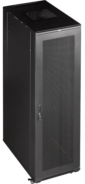 Шкаф Шкаф 19" Business, 42U 800x800, черный, передняя дверь стекло, задняя дверь распашная металл