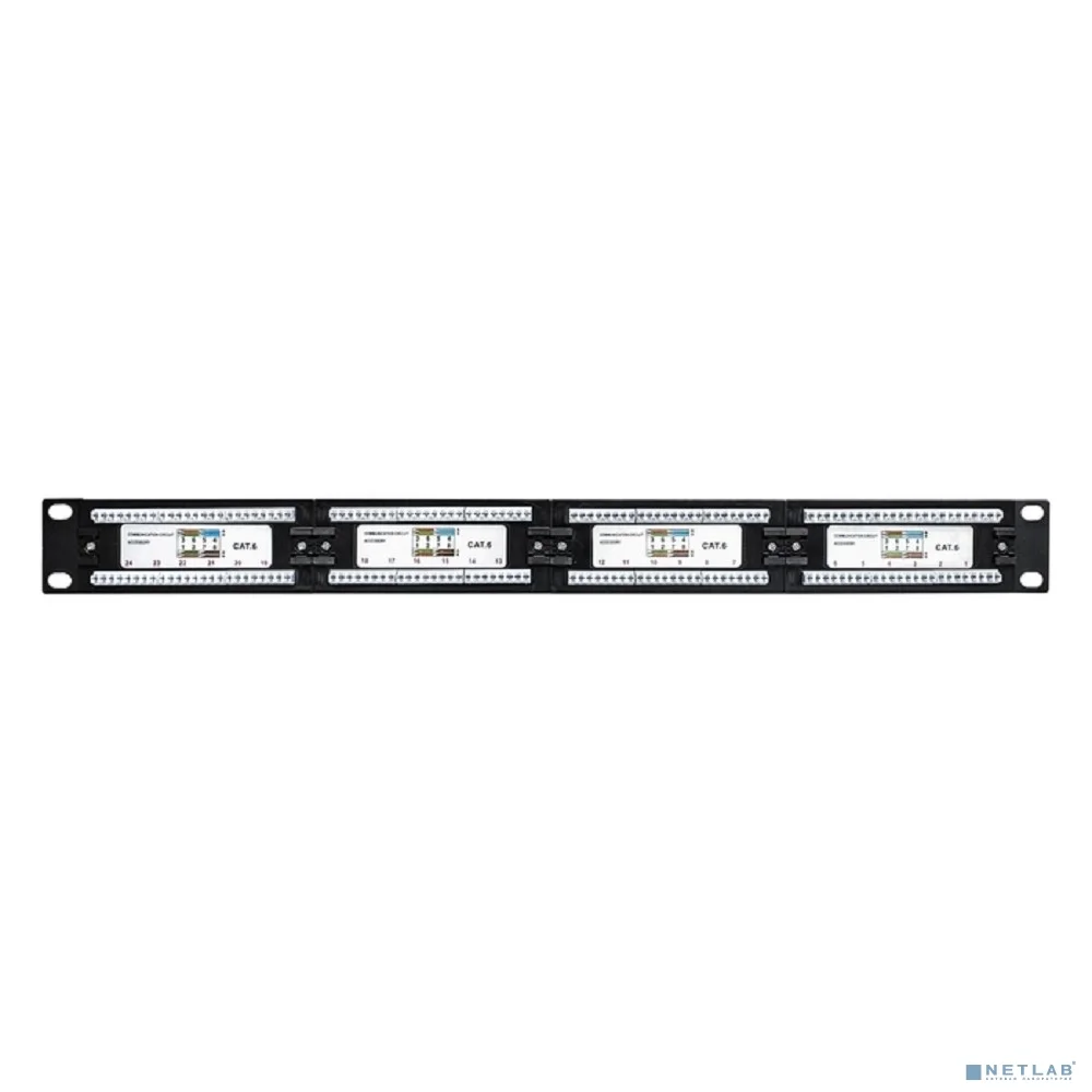 Exegate EX281080RUS Патч-панель UTP 19" 24 port кат.6 ExeGate  разъём KRONE&110 (dual IDC), 1U, RoHS, цвет черный 3