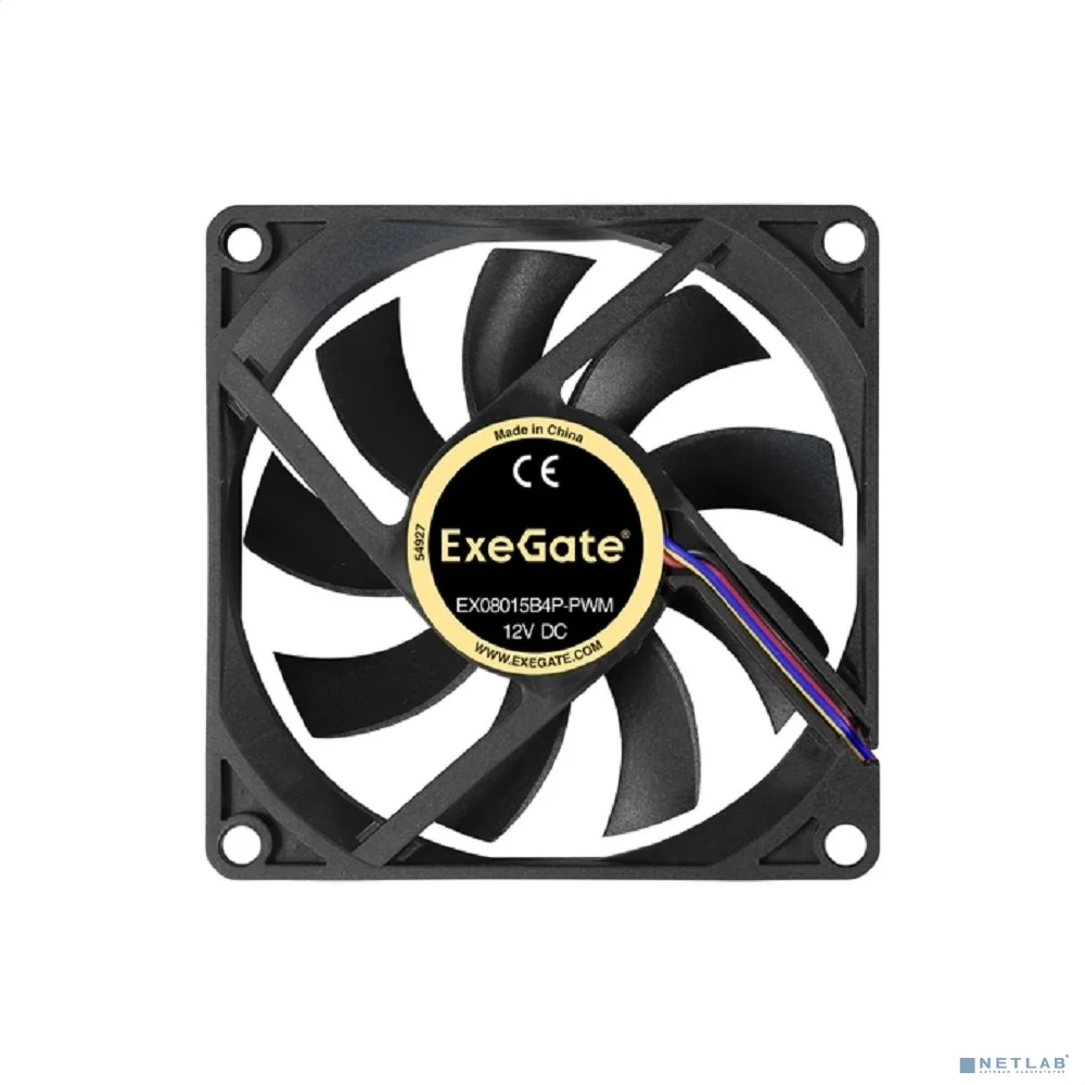 Exegate EX288924RUS Вентилятор ExeGate EX08015B4P-PWM (80x80x15 мм, 2-Ball (двойной шарикоподшипник), 4pin, PWM, 24dBA)