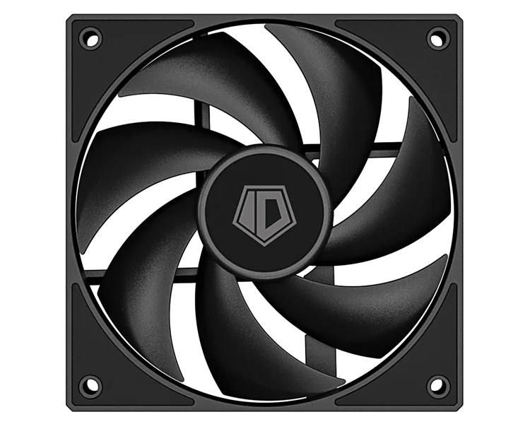 Вентилятор для корпуса ID-COOLING AF-125-K 120x120x25мм (60шт./кор, PWM, резиновые углы, черный, 500-2000об/мин)  BOX 2