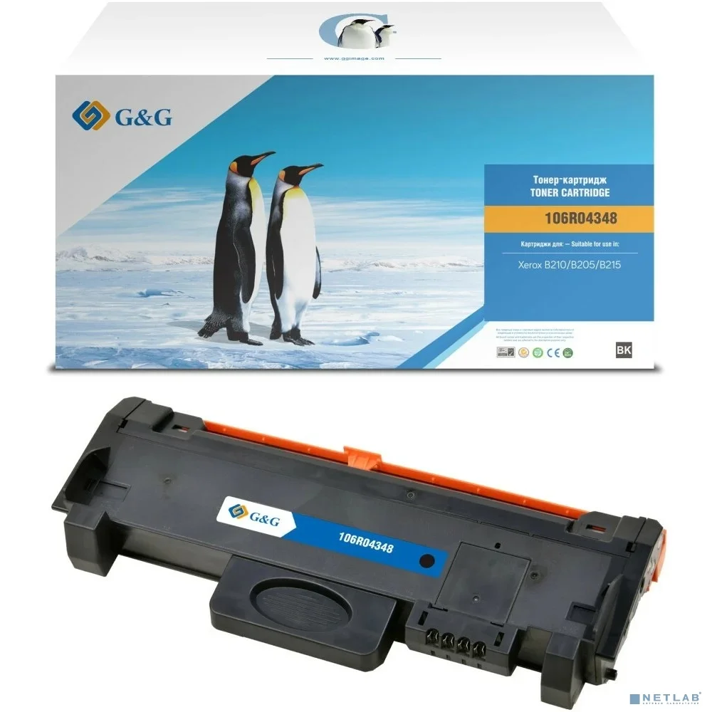 Тонер-картридж G&G,GG-106R04348 аналог Xerox 106R04348 3k с чипом GG-106R04348