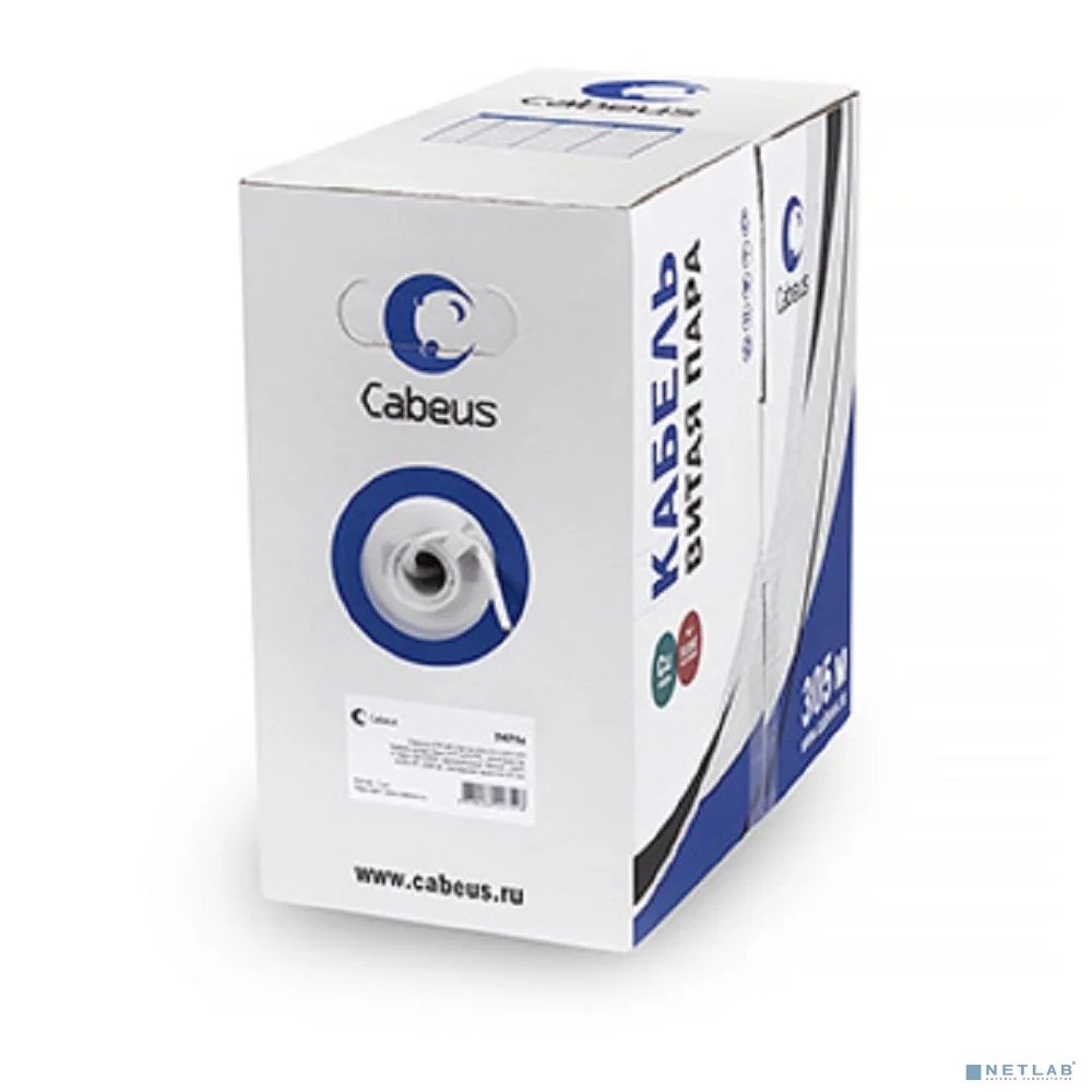 Cabeus UTP-2P-Cat.5e-SOLID-LSZH-GY-LIGHT-500 Кабель витая пара UTP (U/UTP), категория 5e, 2 пары 0,48 мм (24 AWG), одножильный, LSZH нг(А)-HF, серый (500 м)