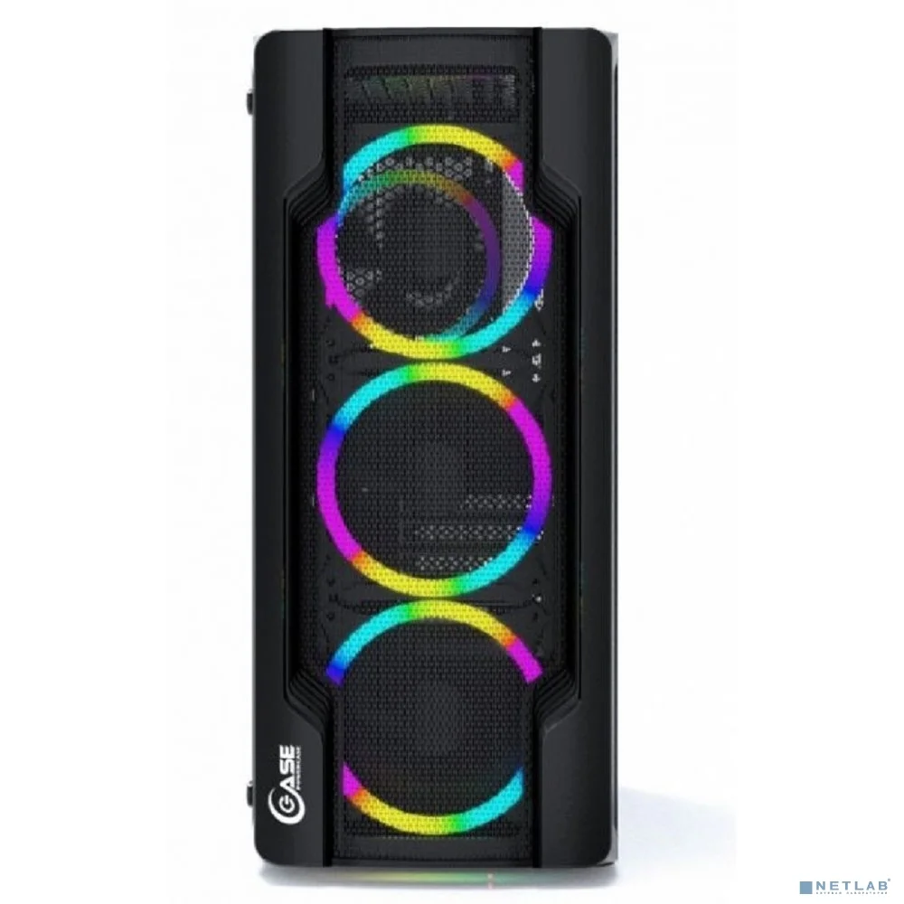 Powercase CMIXB-L4 Корпус Mistral X4 Mesh LED, Tempered Glass, 4x 120mm fan, чёрный, ATX  (CMIXB-L4) 3